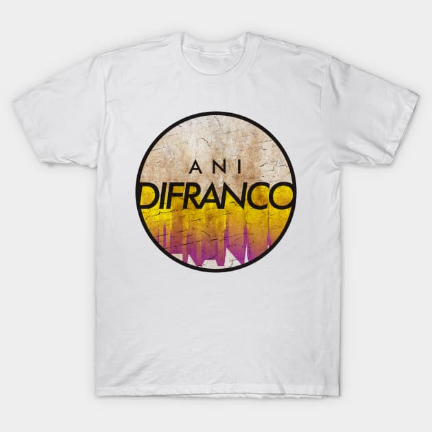 Ani DiFranco - VINTAGE YELLOW CIRCLE T-Shirt by GLOBALARTWORD
